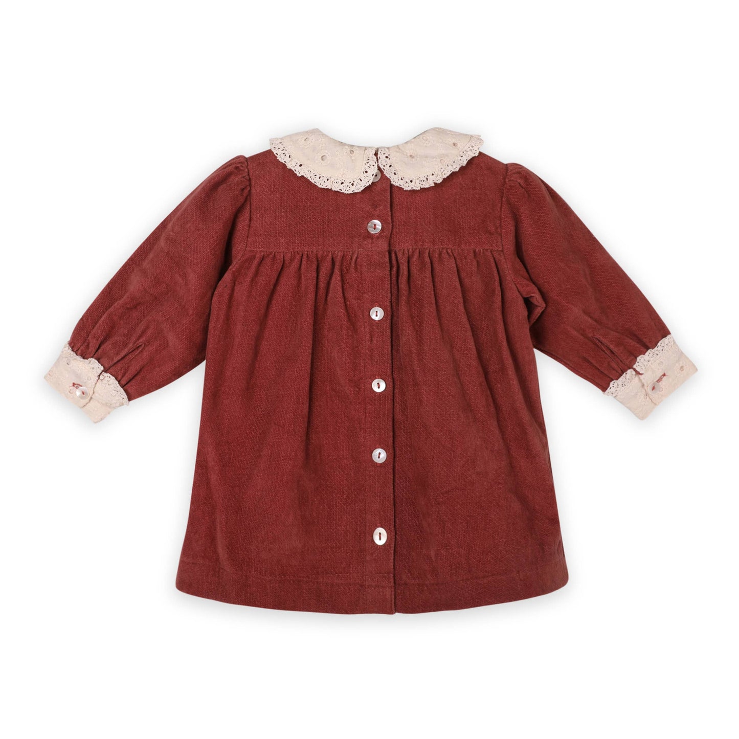 Lace Collar Velvet Baby Girl Dress & Bloomer Set (Organic)