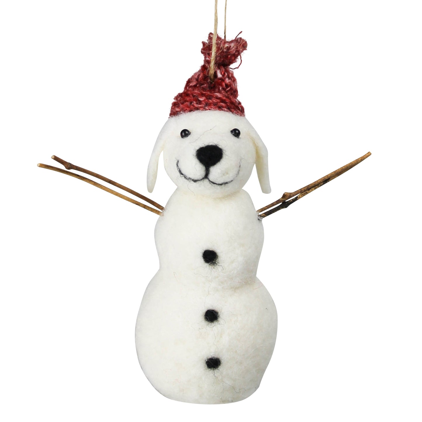 Dog Snowman Ornament, Felt