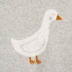Duck Waddle - Organic Jacquard Knit Baby Blankets featuring a charming duck motif in soft colors.