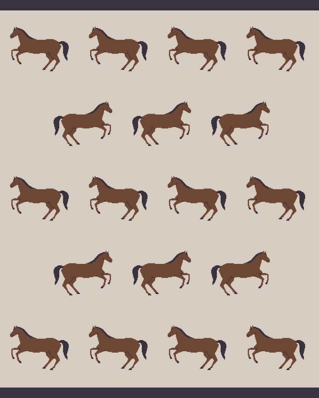 Horse - Organic Cotton Jacquard Sweater Knit Baby Blanket -  by Carlyle Avenue