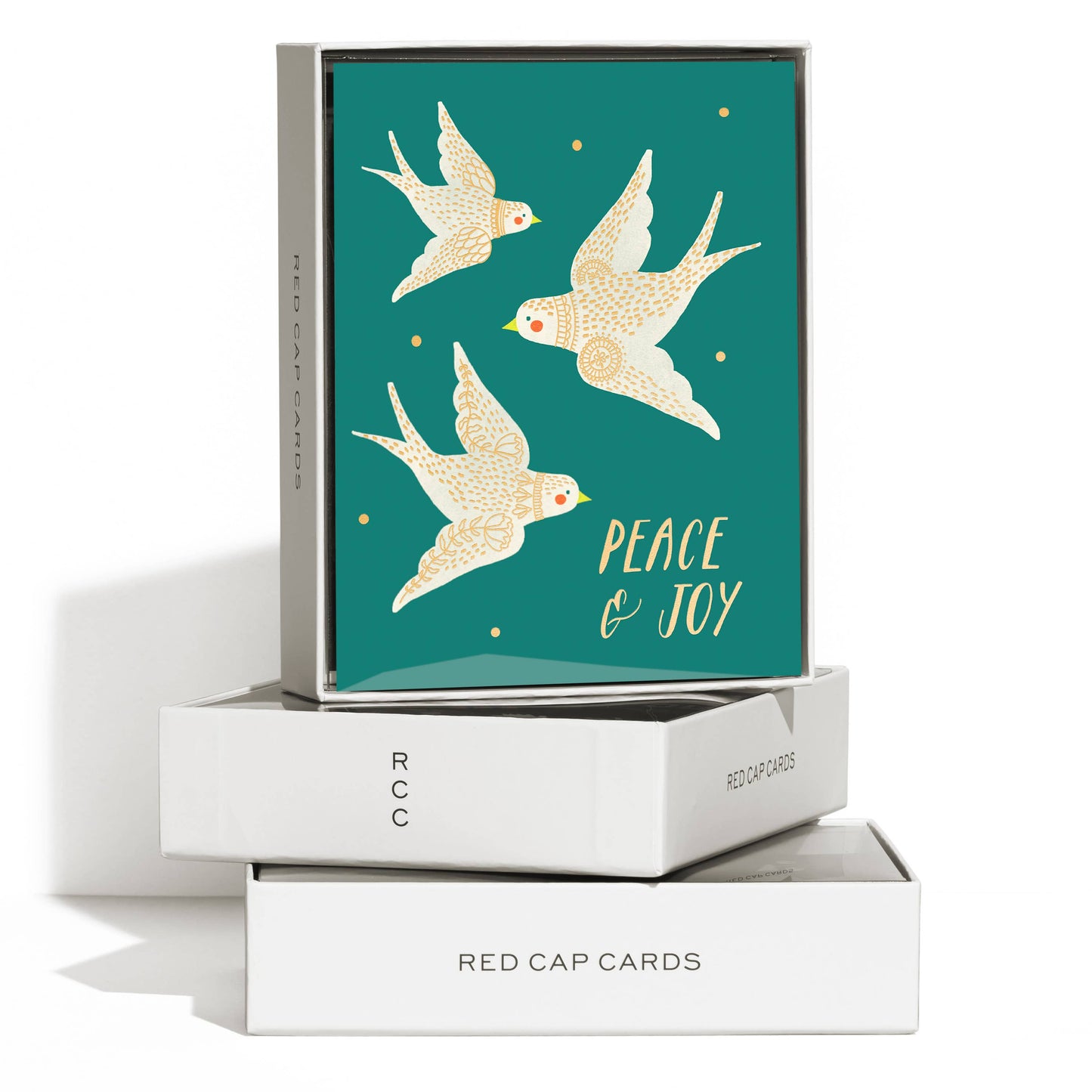 Embellished Doves holiday greeting card