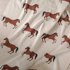 Horse - Organic Cotton Jacquard Sweater Knit Baby Blanket -  by Carlyle Avenue