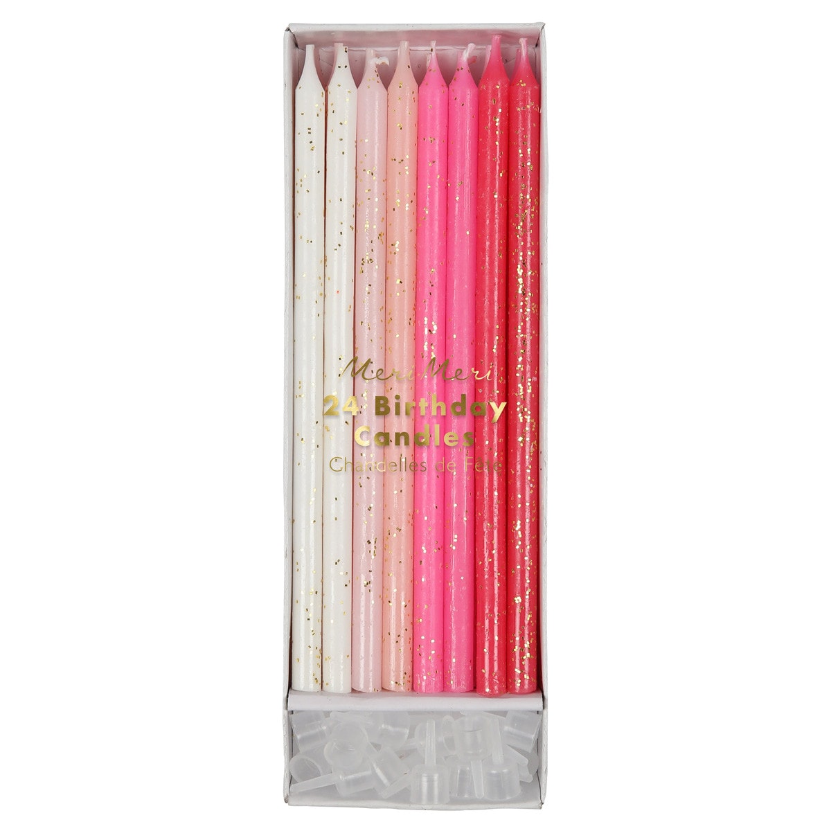 Pink Glitter Birthday Candles