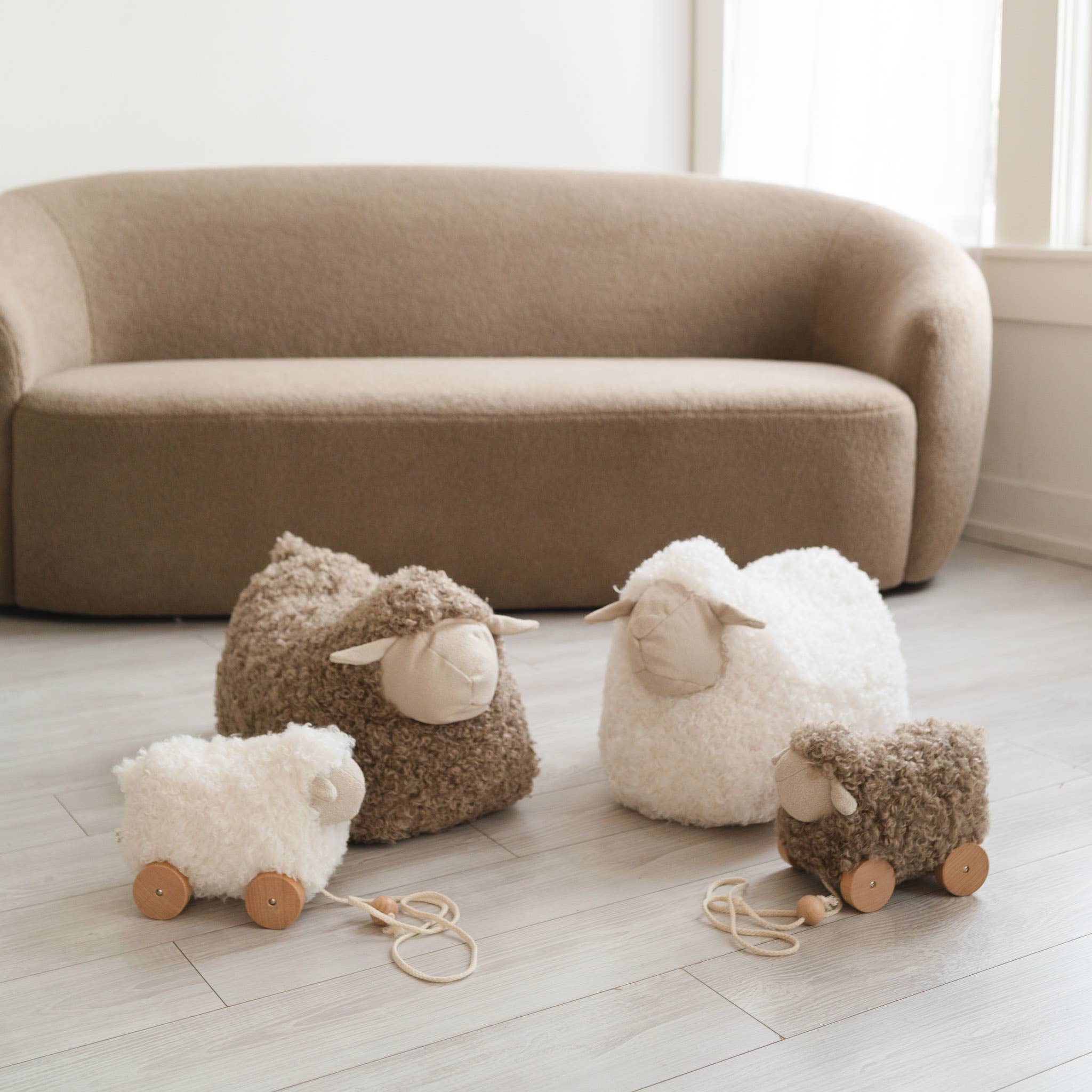 BUTTON // pull-along sheep taupe -  by Carlyle Avenue
