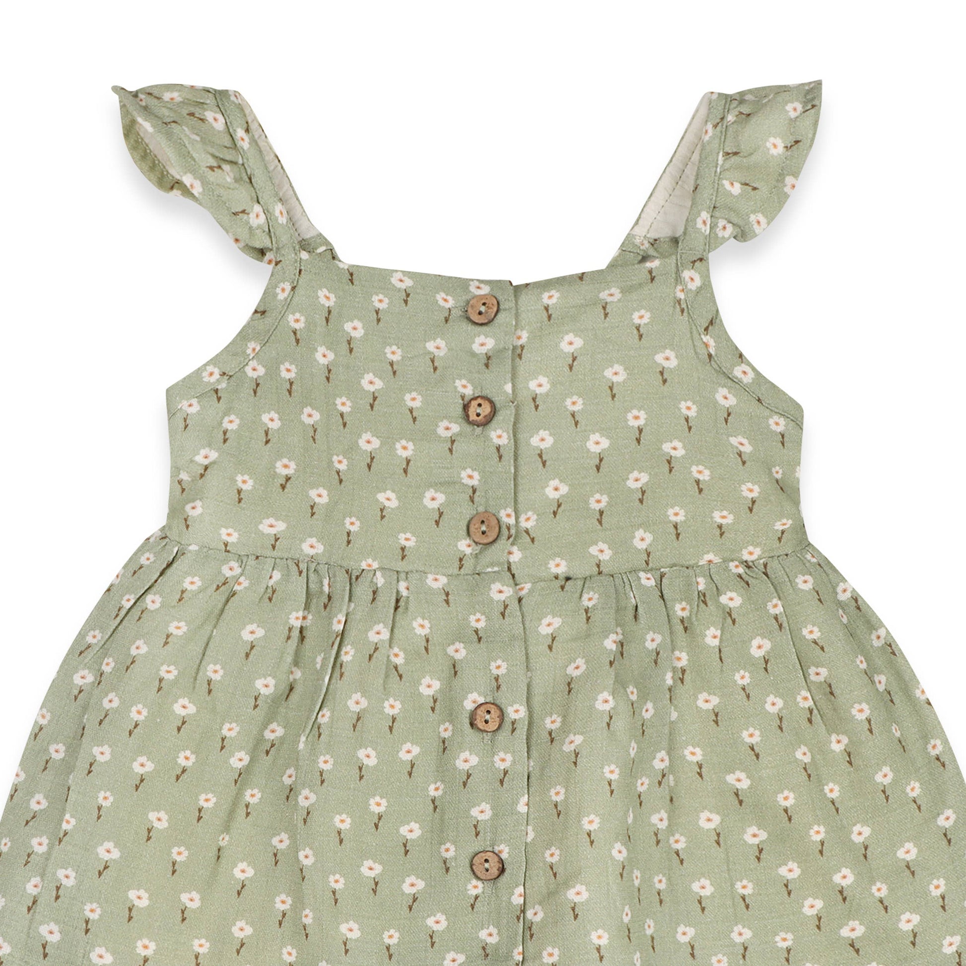 Sage Floral Baby Dress + Bloomer (Organic Muslin) - Kids Clothing by Carlyle Avenue