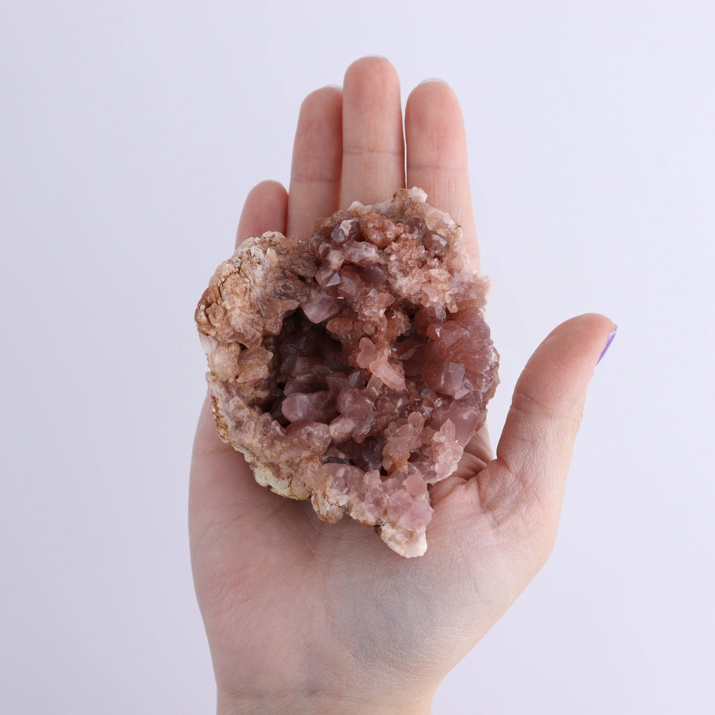 Pink Amethyst Geodes Flat of 12