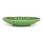 Amalfi Dessert Plate Green - 9.1" Diameter, vibrant green ceramic plate with hand-painted design, perfect for serving desserts.