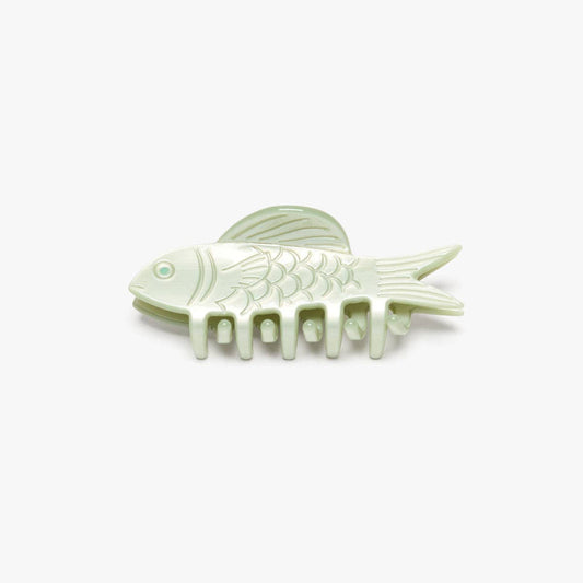 Jade Green Fish Mini Acetate Hair Claw Clip Opal Rhinestones -  by Carlyle Avenue