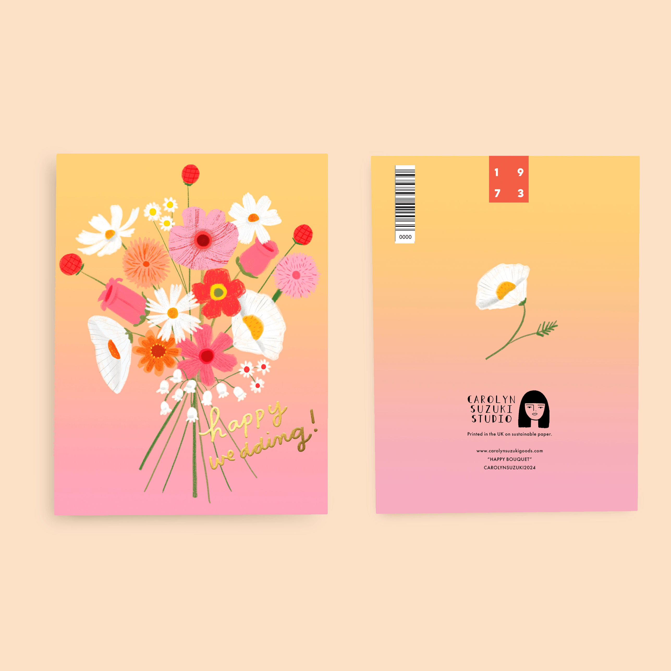 HAPPY BOUQUET - Wedding Card