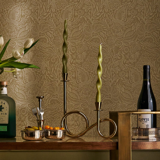 Breda 2-Tier Brass Candle Holder - Polished Gold