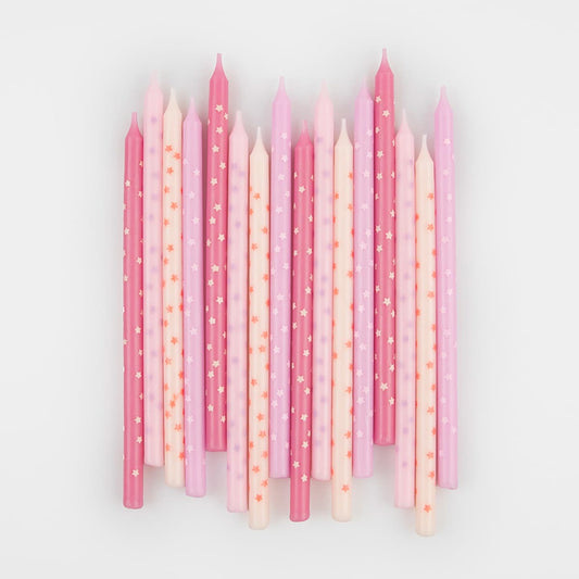 Pink Stars Birthday Candles