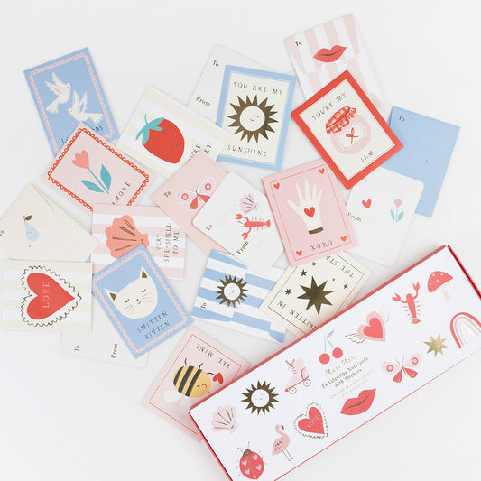 Kids Valentine's Cards & Stickers Set