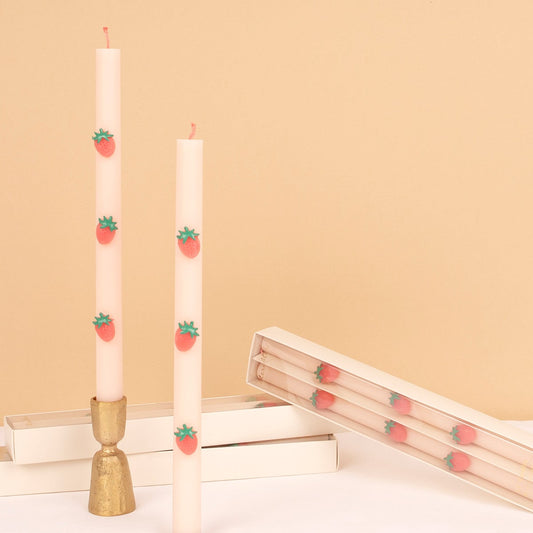 Strawberry Taper Candles