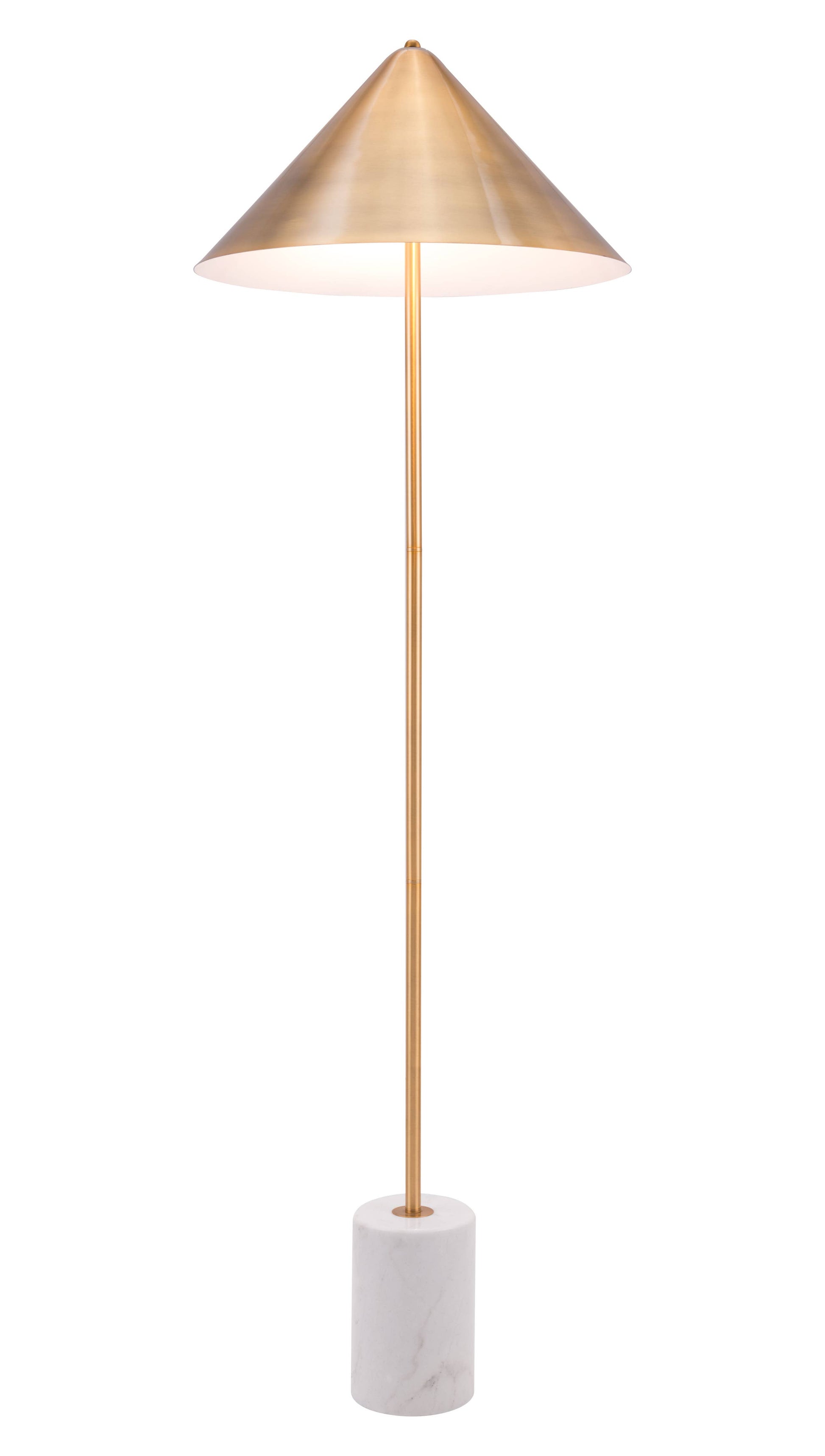 Bianca Floor Lamp Brass & White -  by Carlyle Avenue