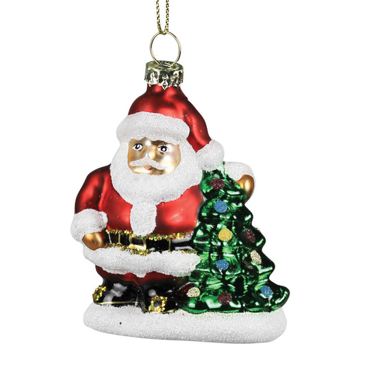 Santa with Tree Ornament