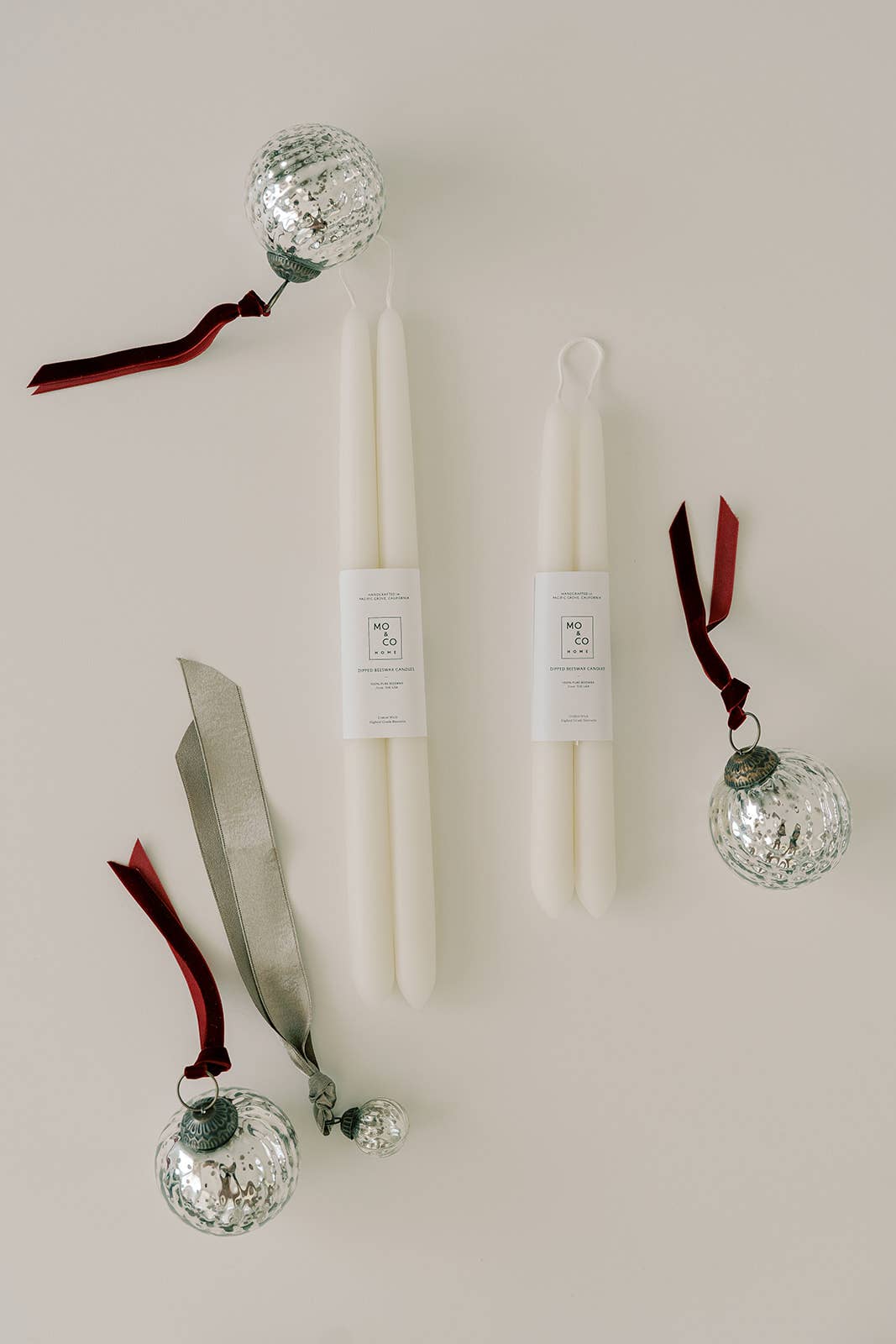 10" & 14" - 100% Beeswax Dipped Candles | Natural White