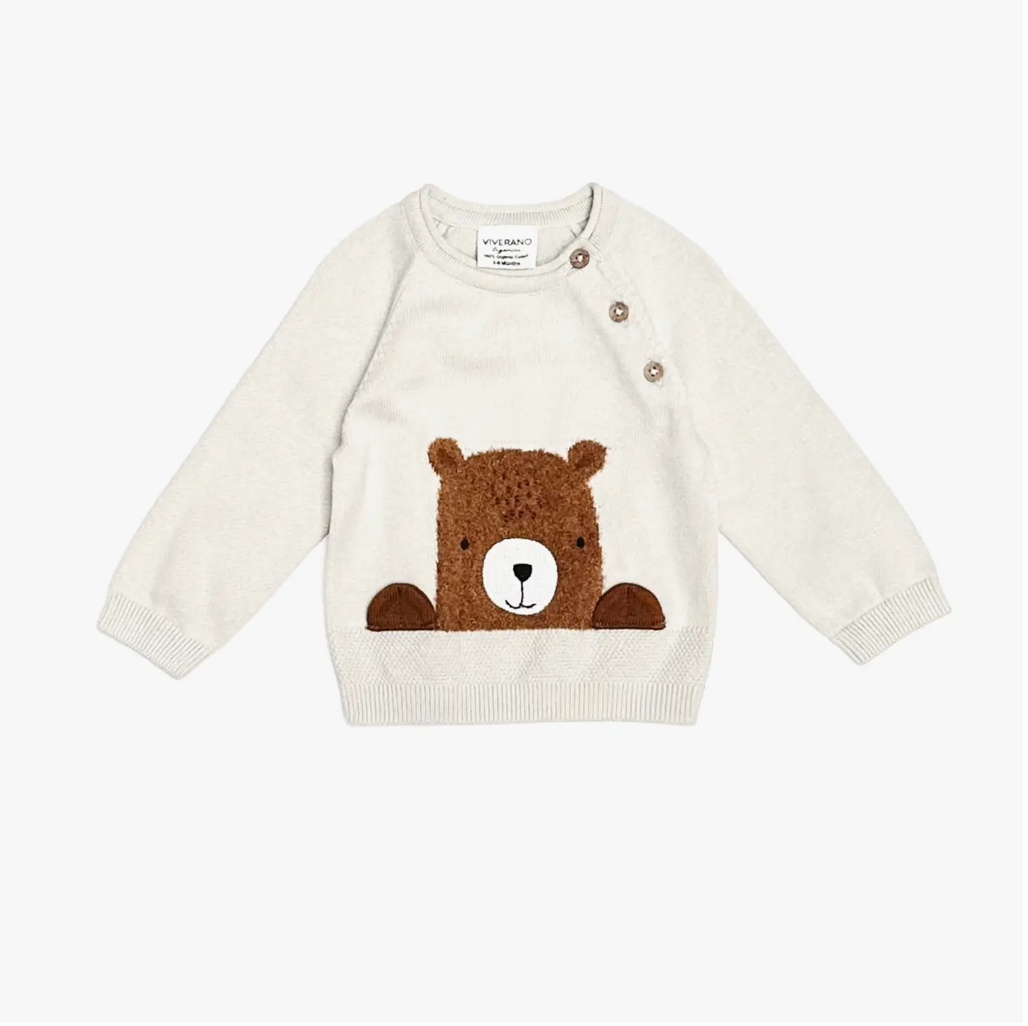 Furry Bear Baby Knit Pullover Sweater (Organic Cotton)