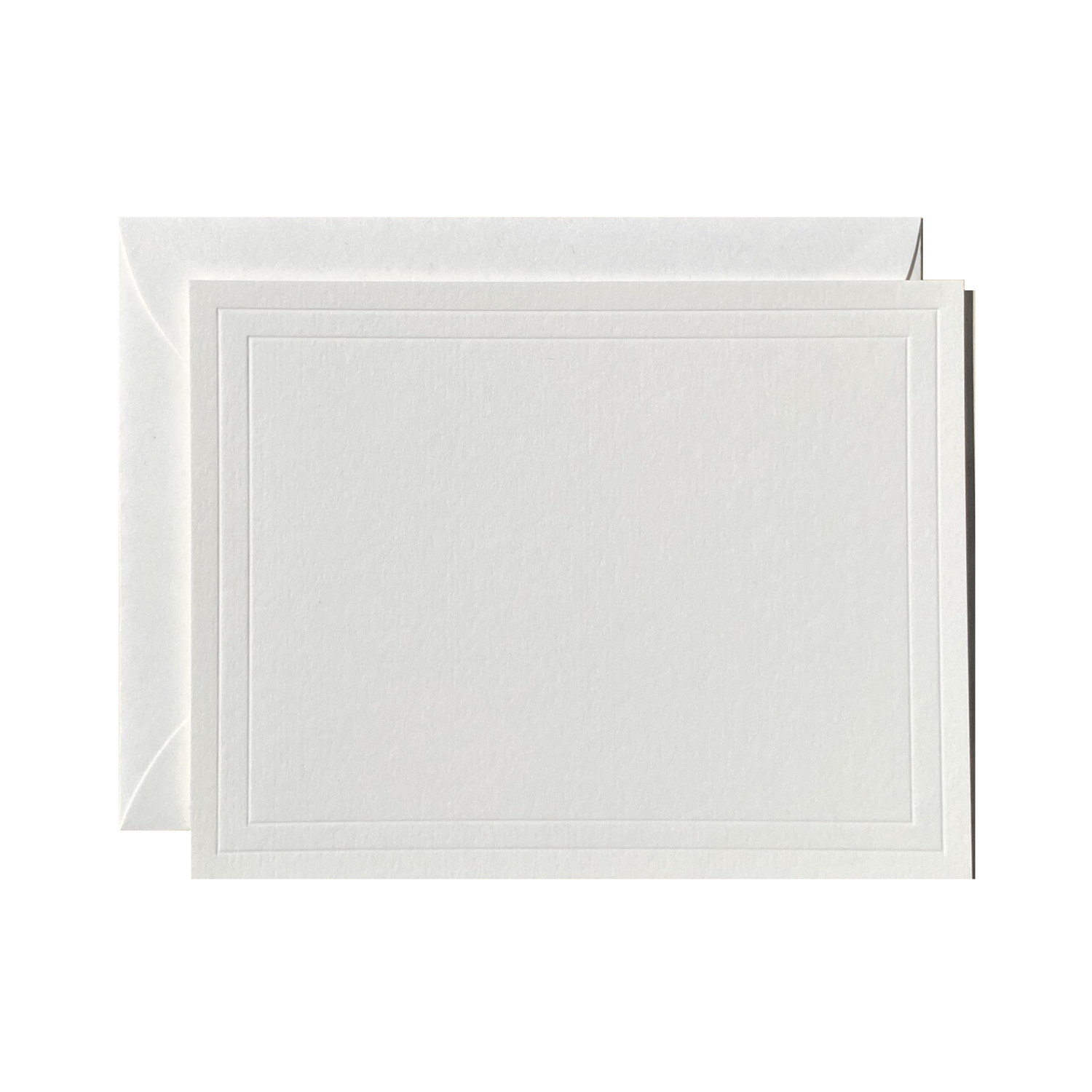 Letterpressed Notecard No. 01 Set of 10 Double Border No Ink