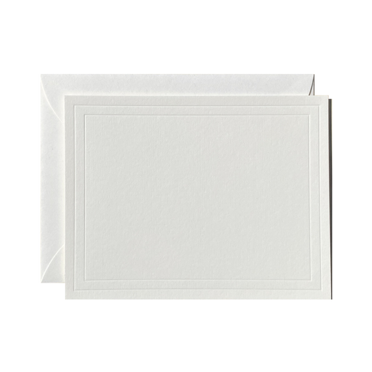 Letterpressed Notecard No. 01 Set of 10 Double Border No Ink