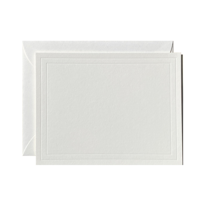 Letterpressed Notecard No. 01 Set of 10 Double Border No Ink