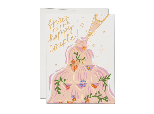 Champagne Fountain wedding greeting card -  by Carlyle Avenue