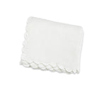 Scallop Edge Classic Knit Baby Blanket + Bunny Rattle SET -  by Carlyle Avenue