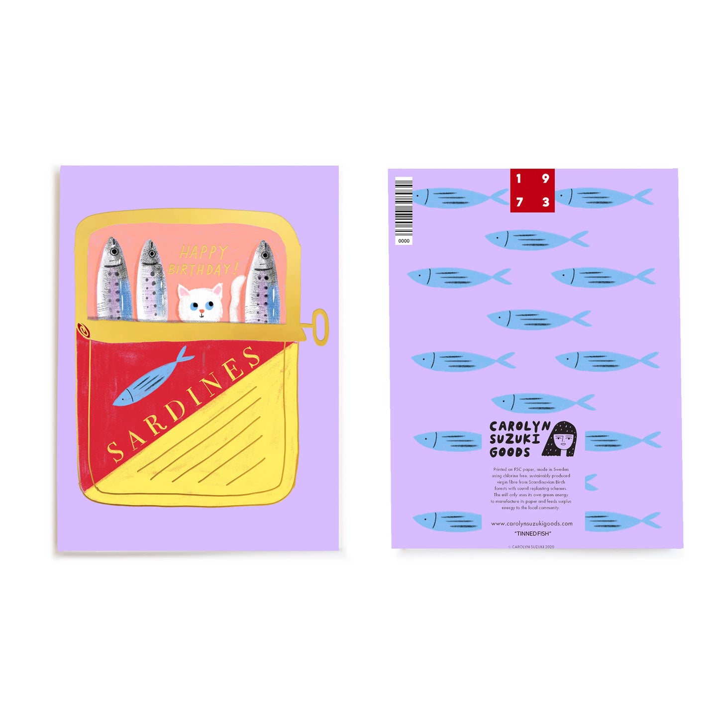 TINNED FISH - Birthday Card -  by Carlyle Avenue