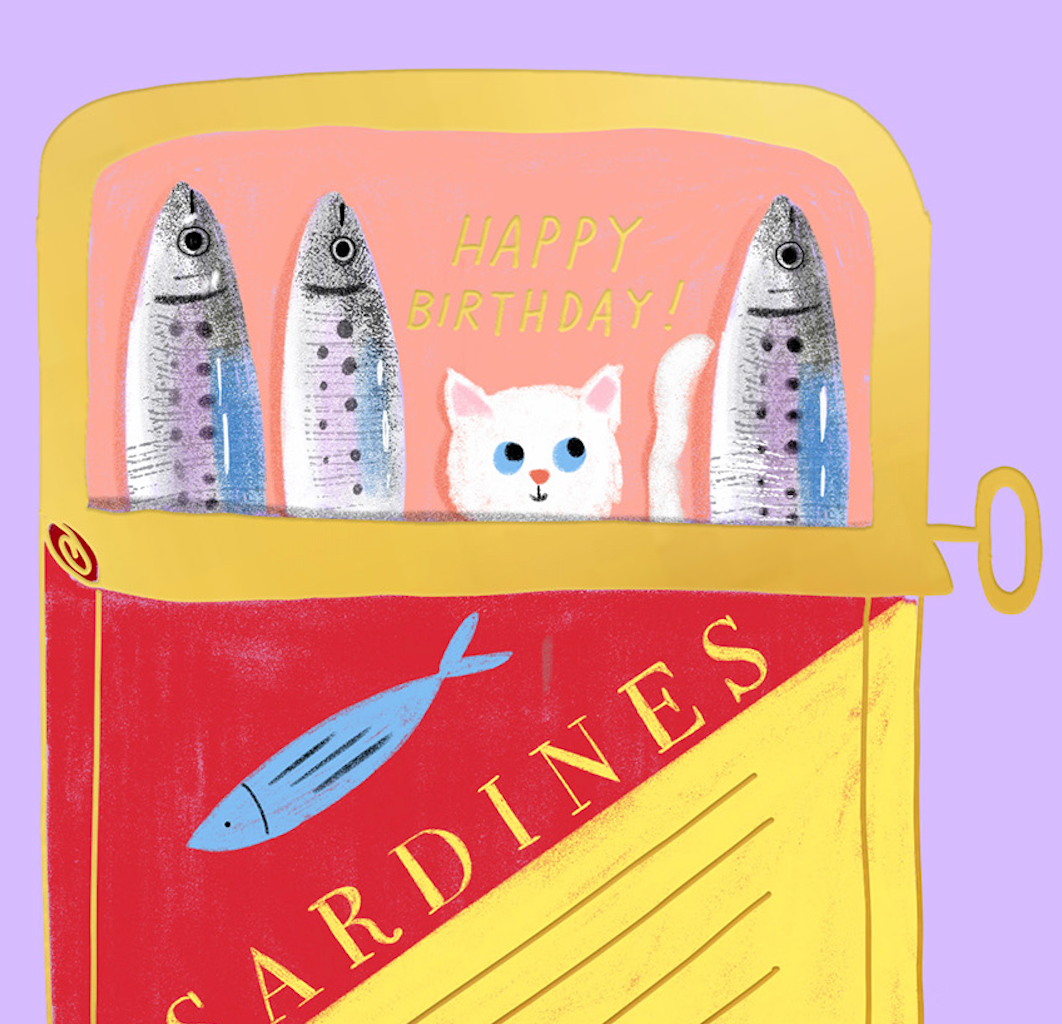 TINNED FISH - Birthday Card -  by Carlyle Avenue