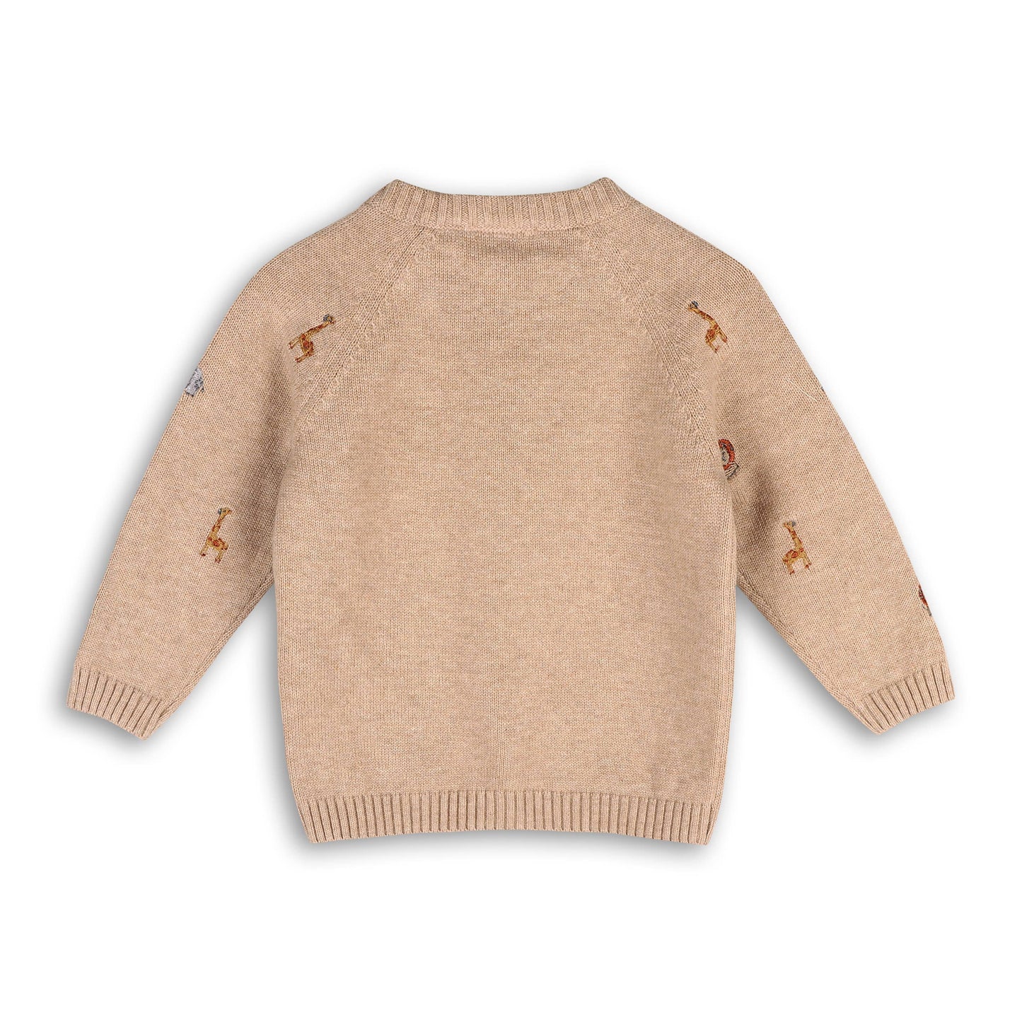 Mini Safari Animal Embroidered Raglan Baby Pullover(Organic)