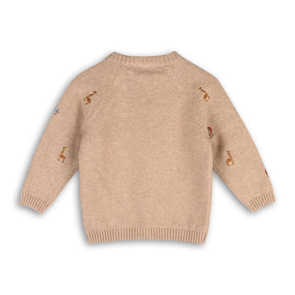 Mini Safari Animal Embroidered Raglan Baby Pullover(Organic) -  by Carlyle Avenue