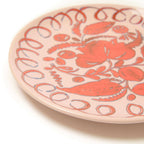 Amalfi Dessert Plate Pink - 9.1" Diameter featuring intricate floral designs in rich hues.