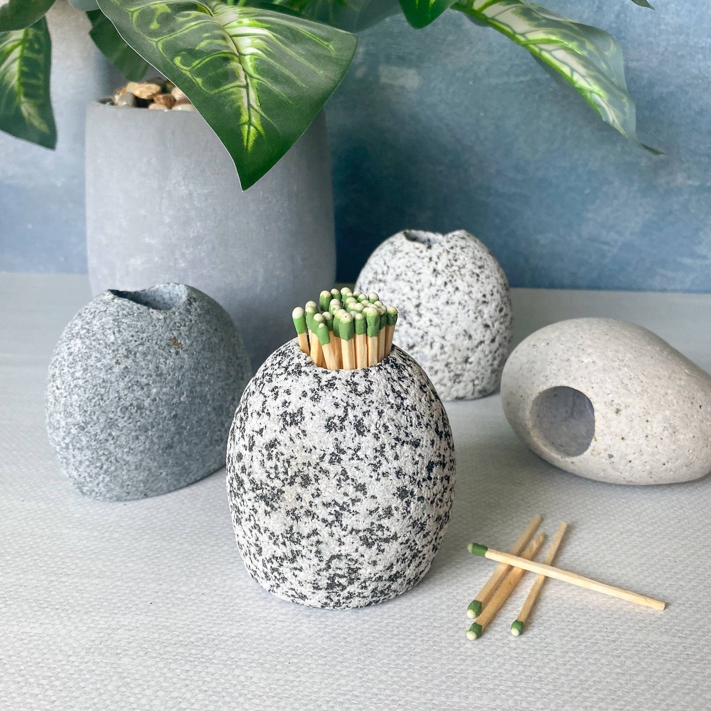 Handcrafted Stone Match Striker & Toothpick Holder