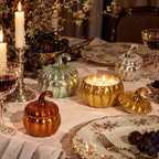 Pumpkin Shaped Glass Scented Candle, Set of 4 Assorted
