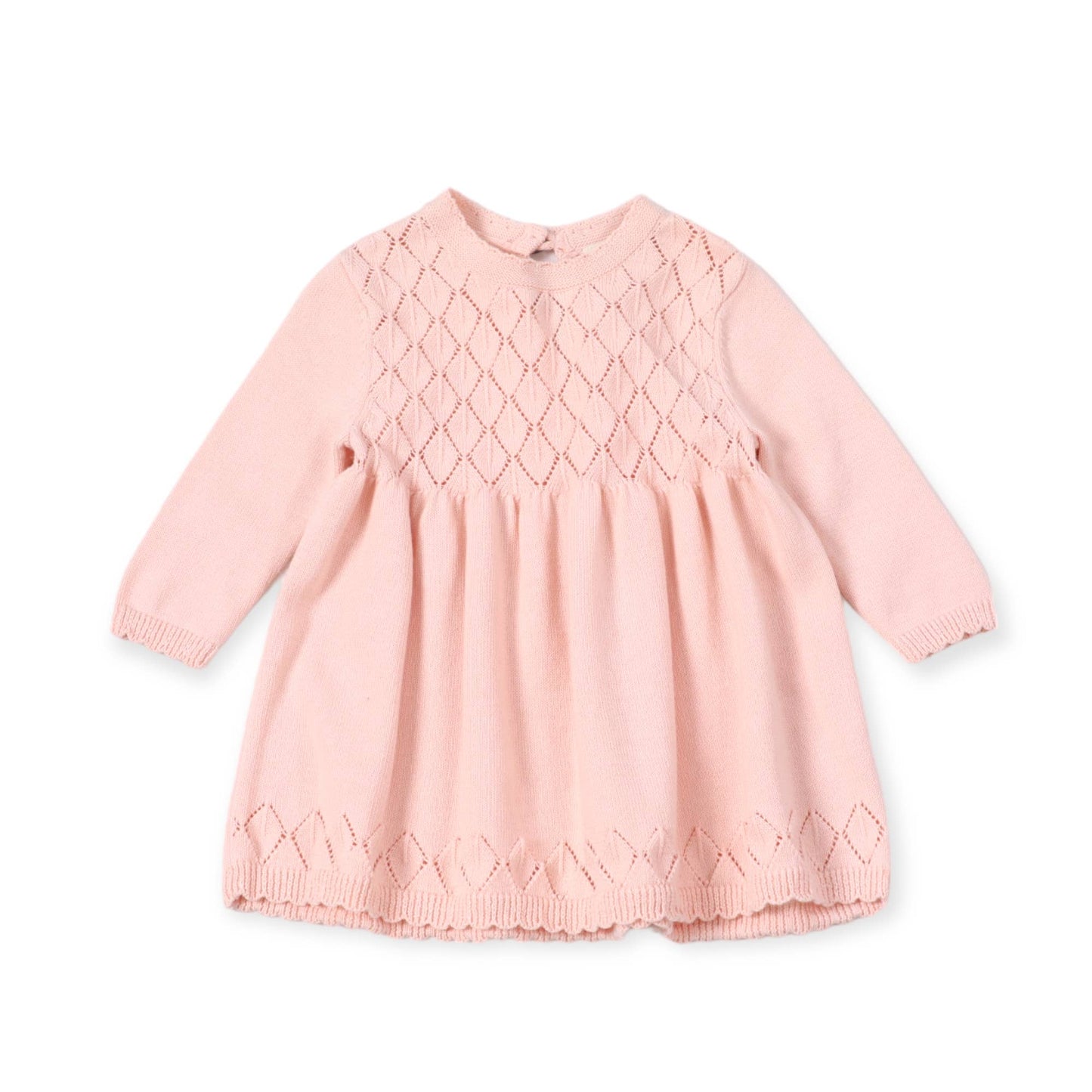 Milan Pointelle Sweater Knit Baby Dress (Organic Cotton)