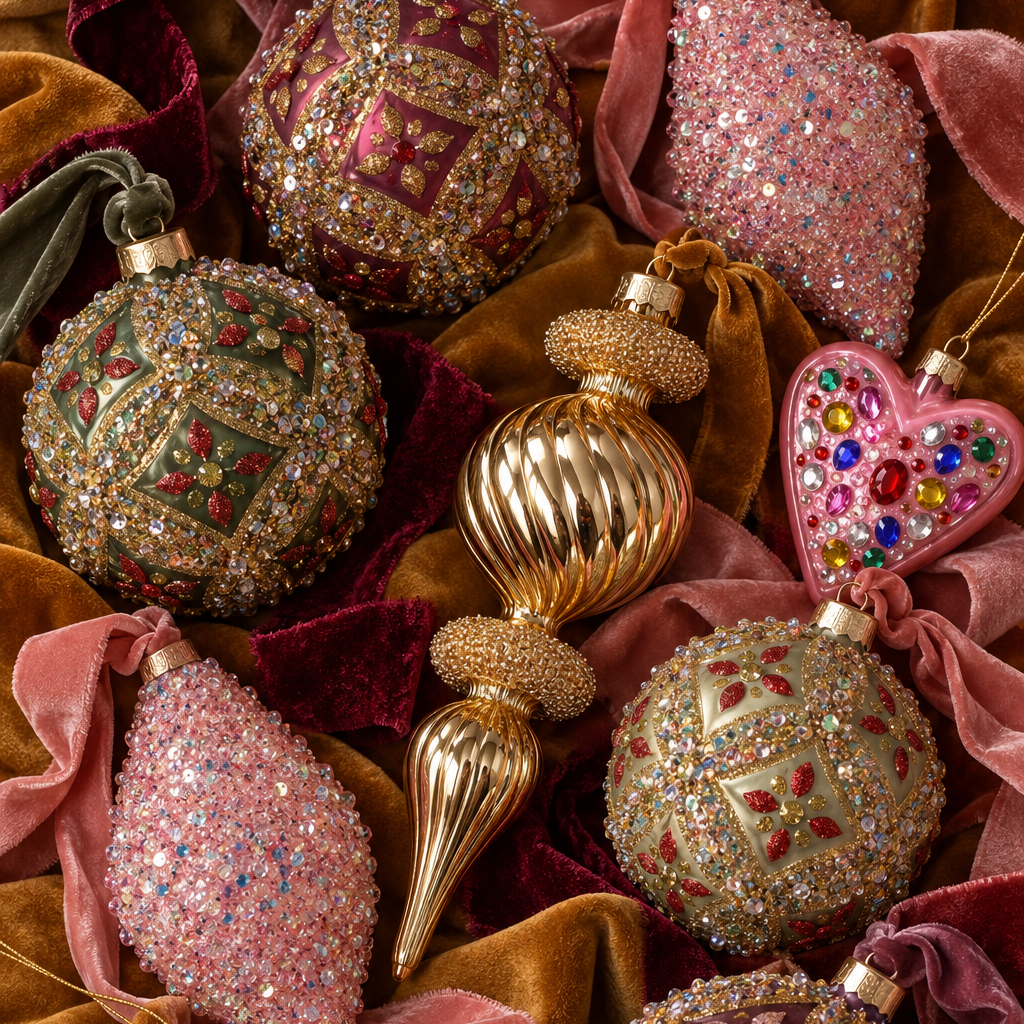 Lavish Ball Ornament, Set of 4 Assorted