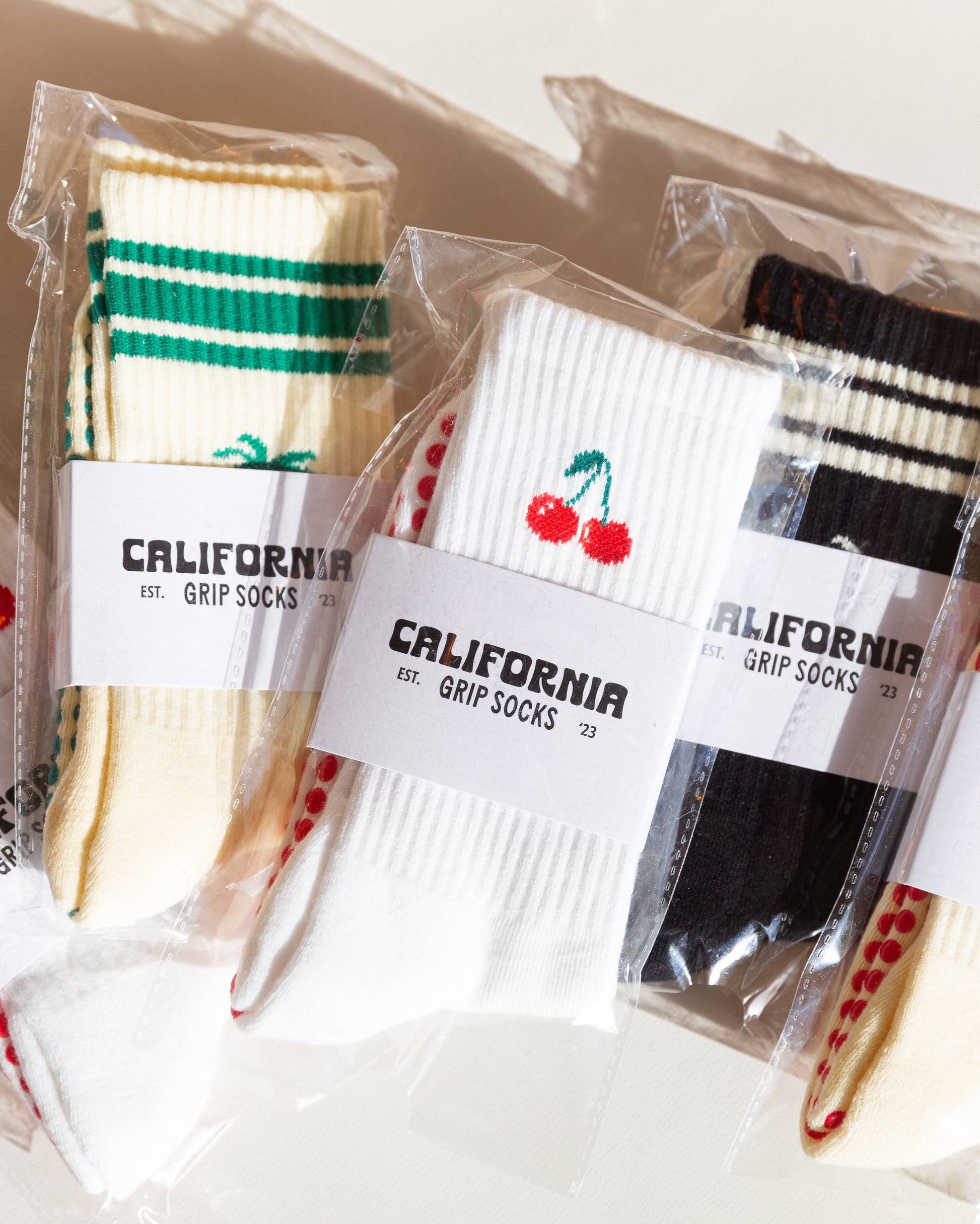 The Cherry Grip Socks -  by Carlyle Avenue