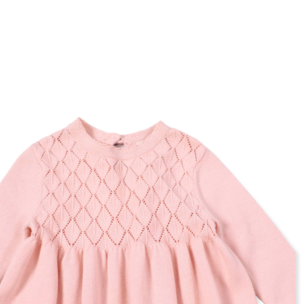 Milan Pointelle Sweater Knit Baby Dress (Organic Cotton) -  by Carlyle Avenue