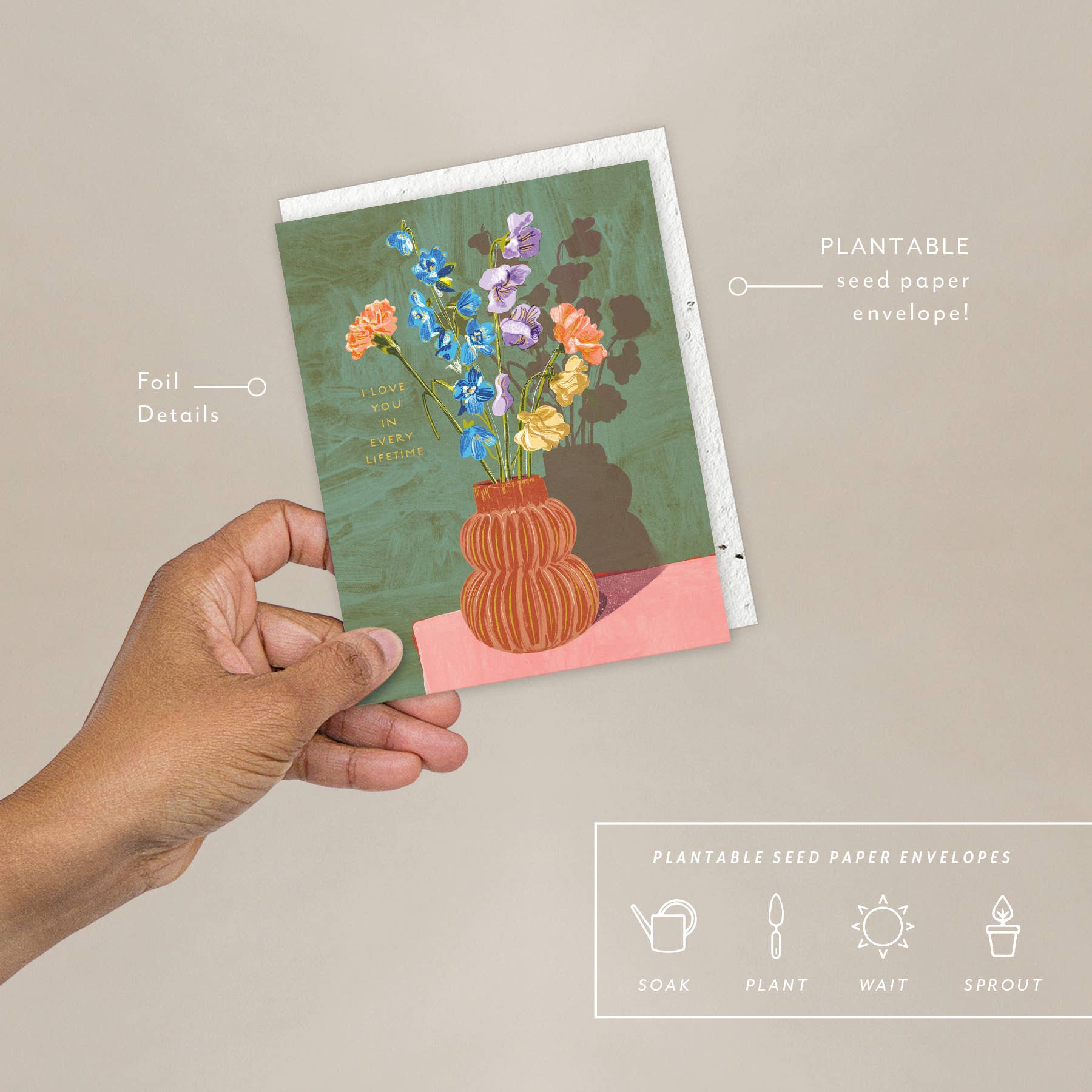 Sweet Days Vase - Love + Friendship Card -  by Carlyle Avenue