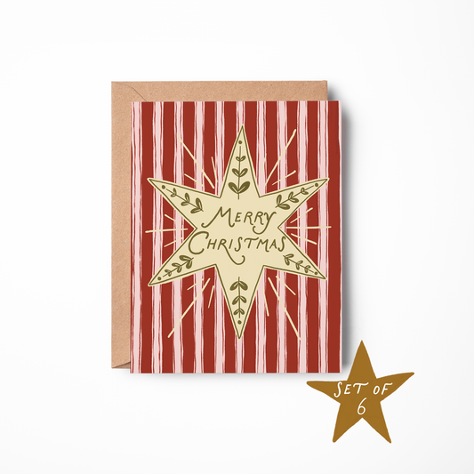 Christmas Star Card - Box Set of 6