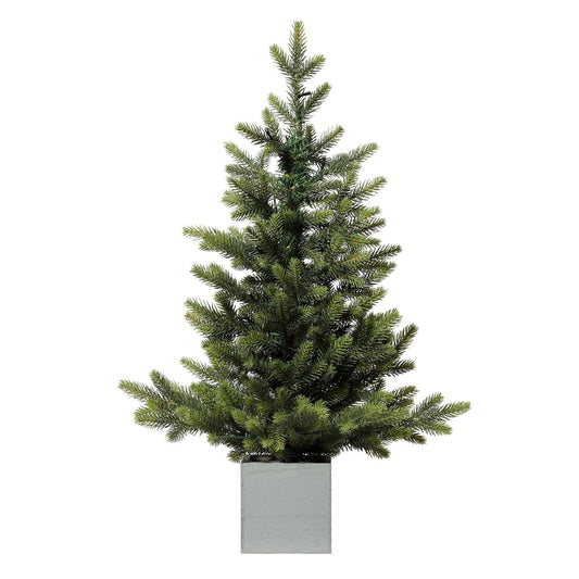 30 Inch Unlit Fraser Fir Potted Tree in Wooden Pot