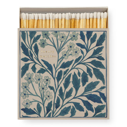 Blue Floral  | Square - Safety Matches -  by Carlyle Avenue