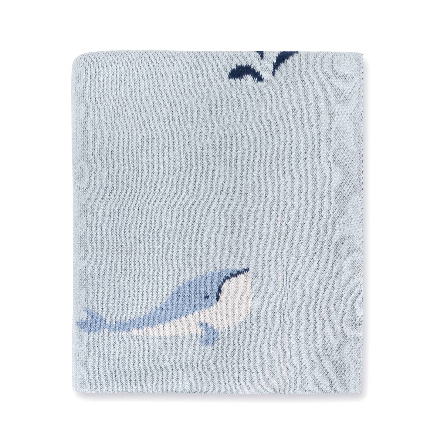 Whales - Organic Cotton Jacquard Sweater Knit Baby Blankets