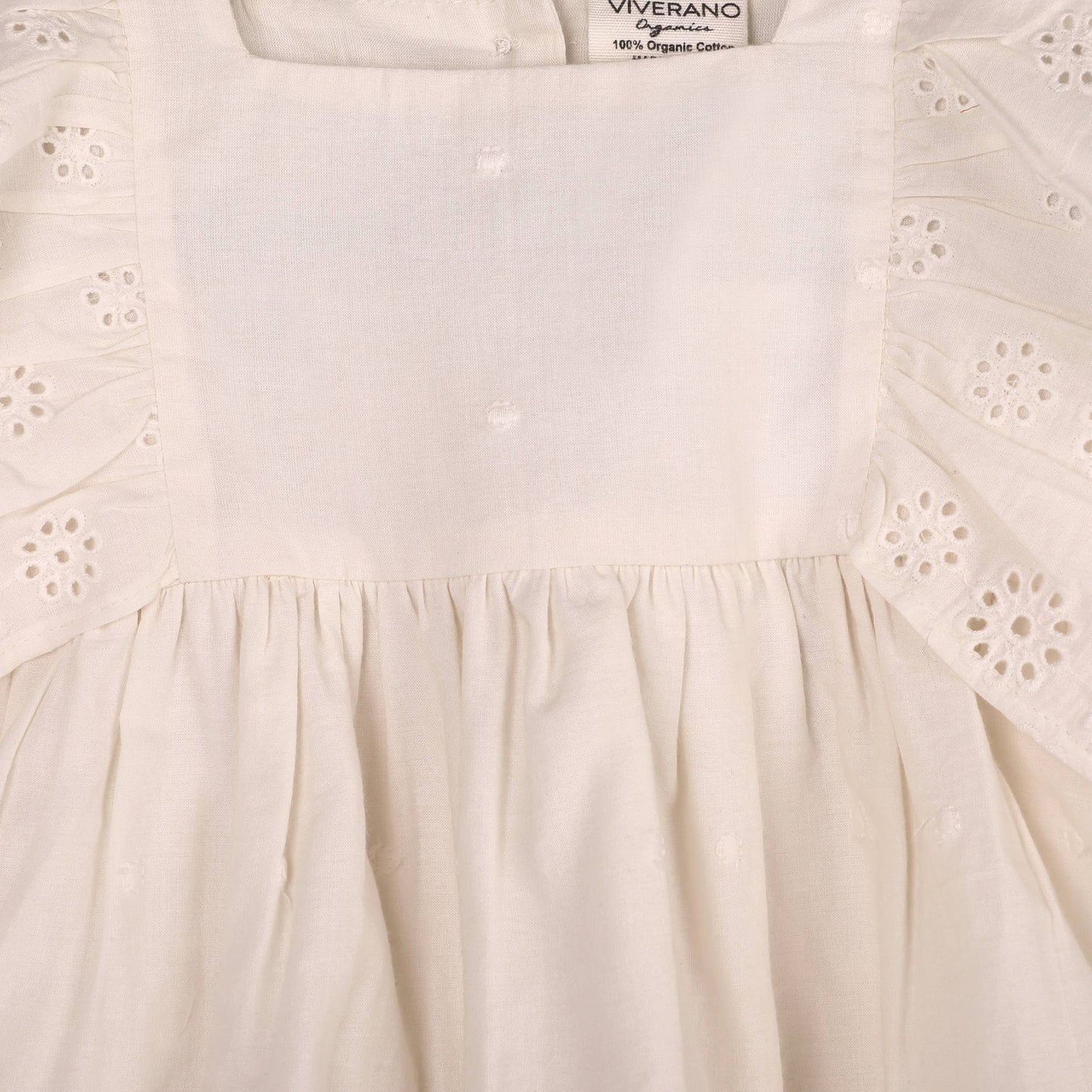 Schiffli Lace Collar Baby Girl Dress & Bloomer (Organic)