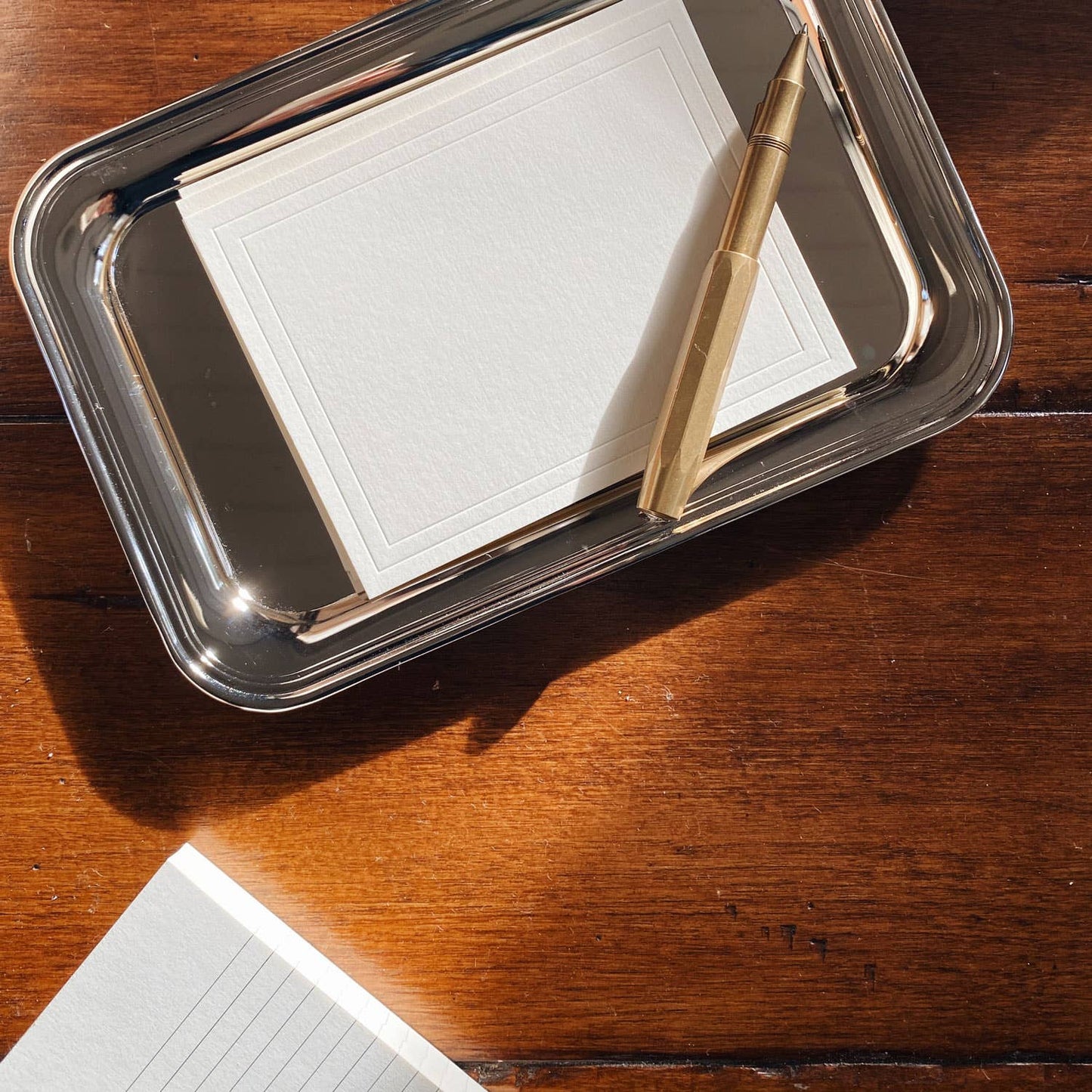 Letterpressed Notecard No. 01 Set of 10 Double Border No Ink