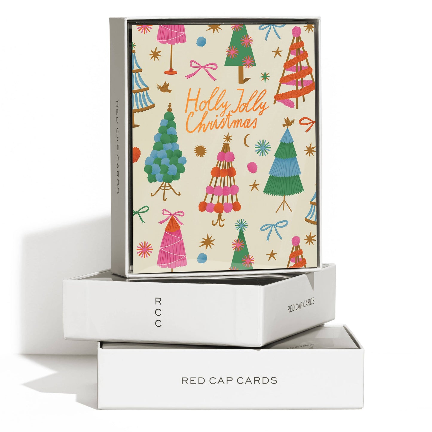 Holly Jolly Trees holiday greeting card