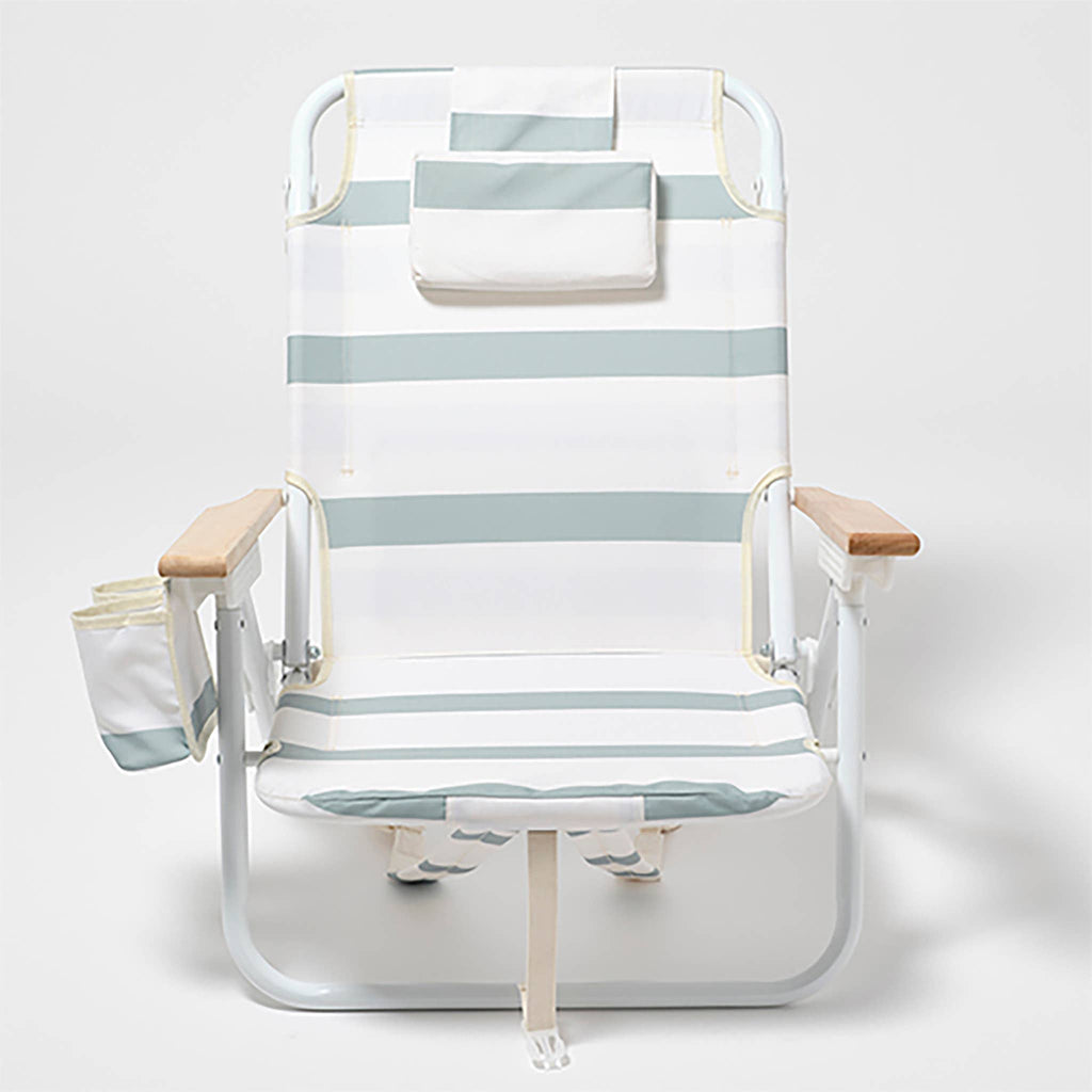 Deluxe Beach Chair La Palma Sage Stripe -  by Carlyle Avenue