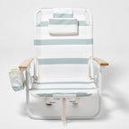 Deluxe Beach Chair La Palma Sage Stripe -  by Carlyle Avenue
