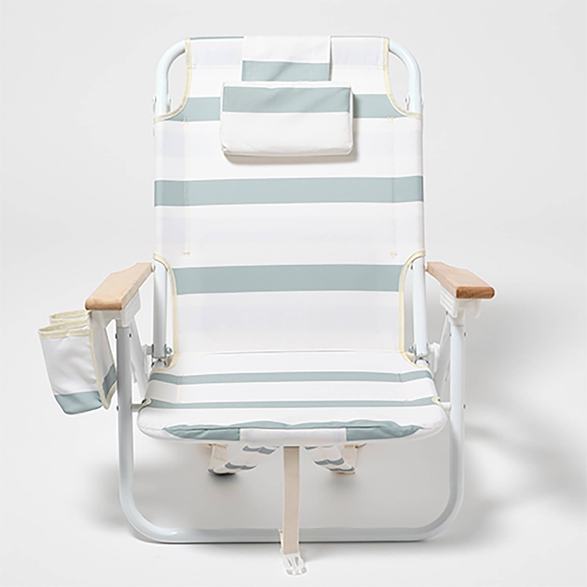 Deluxe Beach Chair La Palma Sage Stripe -  by Carlyle Avenue
