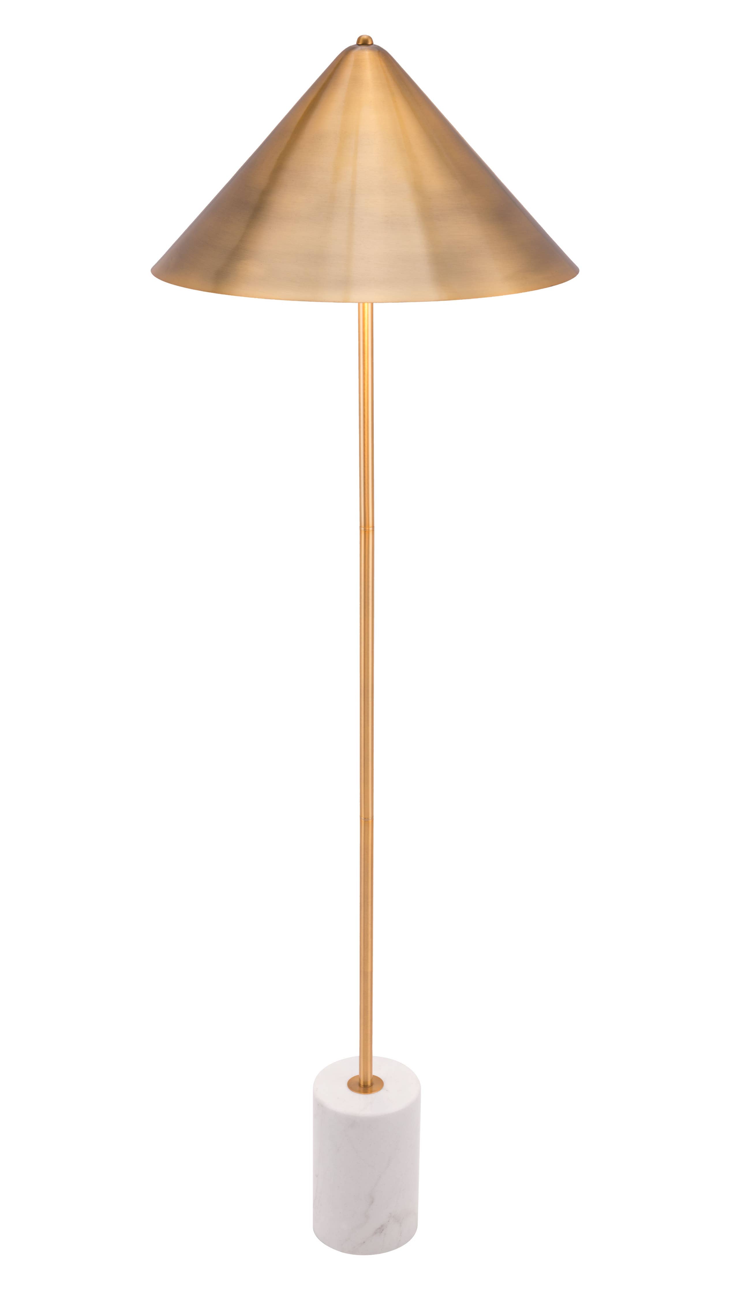 Bianca Floor Lamp Brass & White -  by Carlyle Avenue