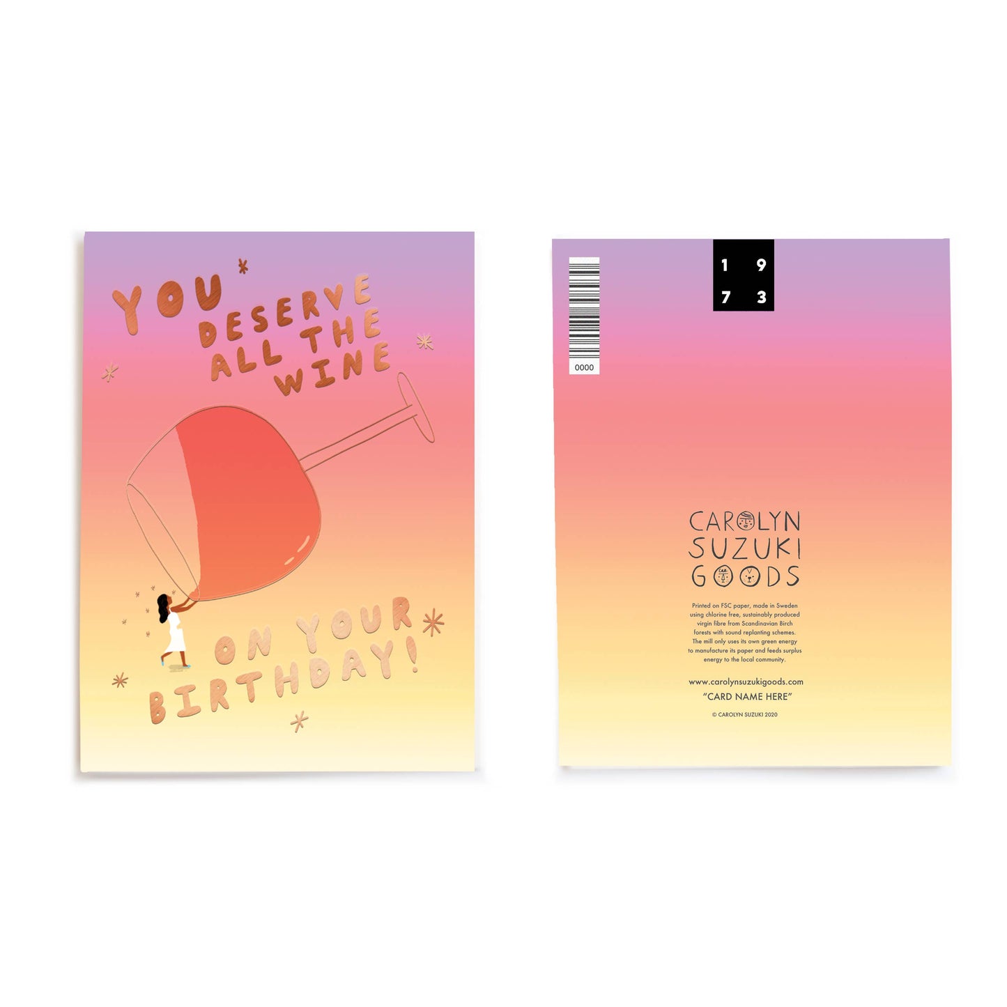 ALL THE WINE - Birthday Card -  by Carlyle Avenue